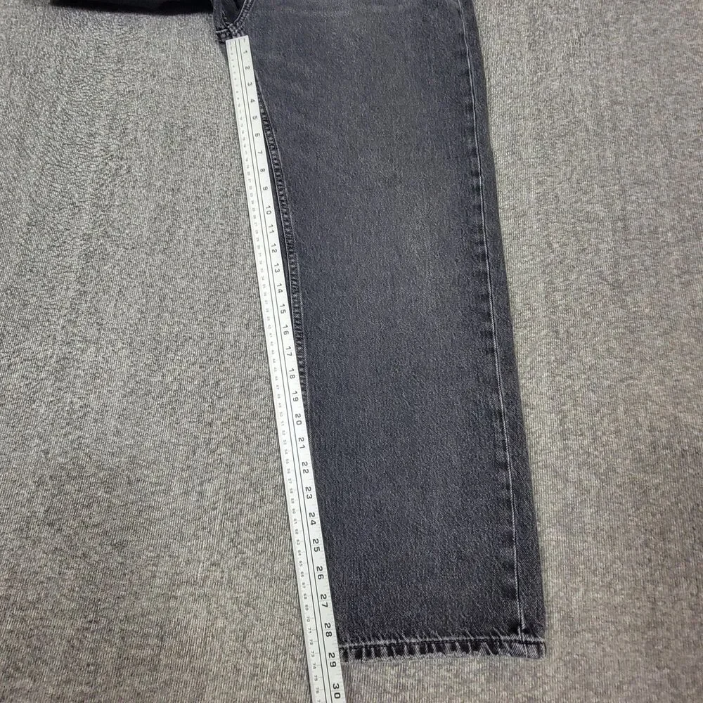 Zara Jeans Mens 36 Black Relaxed Straight Leg Faded Button Fly Denim